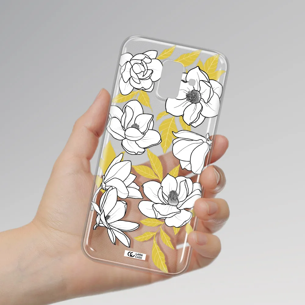 White Quince Flower Samsung A6 Clear TPU Case