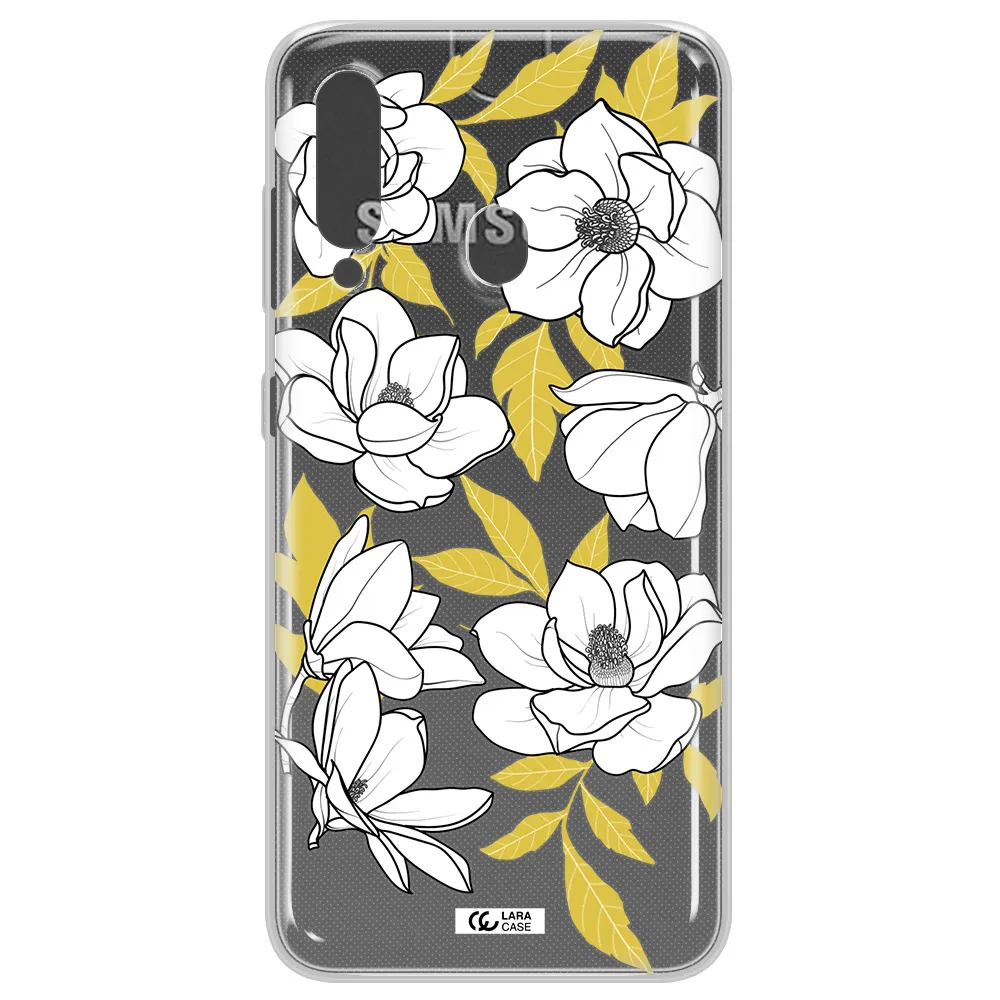 White Quince Flower Samsung A60 Clear TPU Case