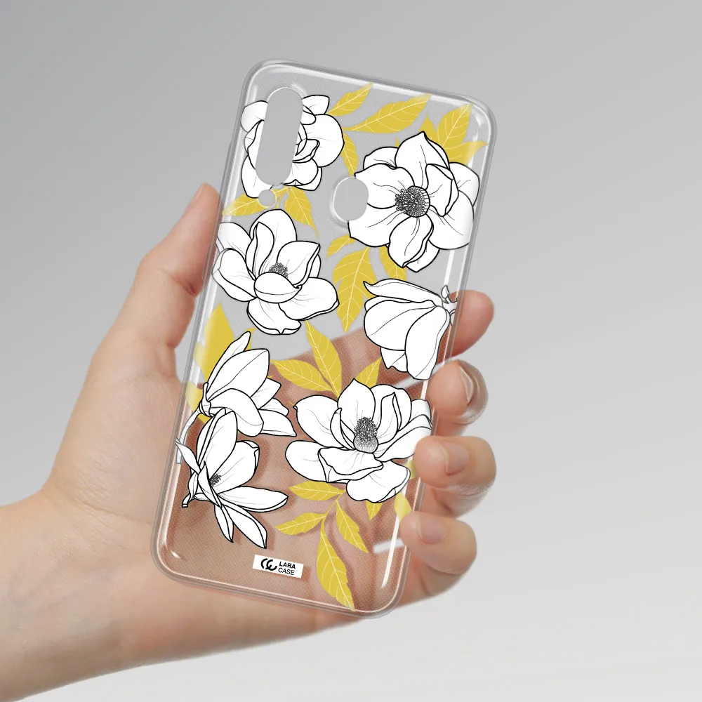 White Quince Flower Samsung A60 Clear TPU Case