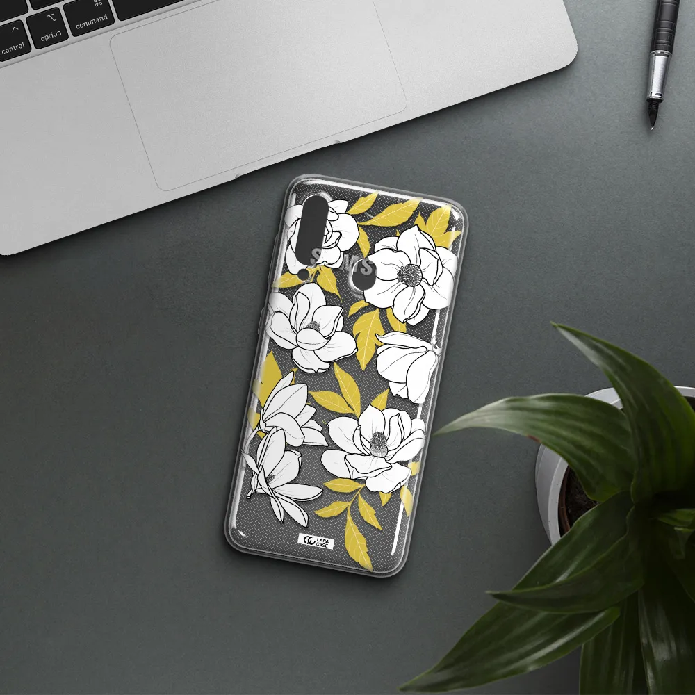 White Quince Flower Samsung A60 Clear TPU Case