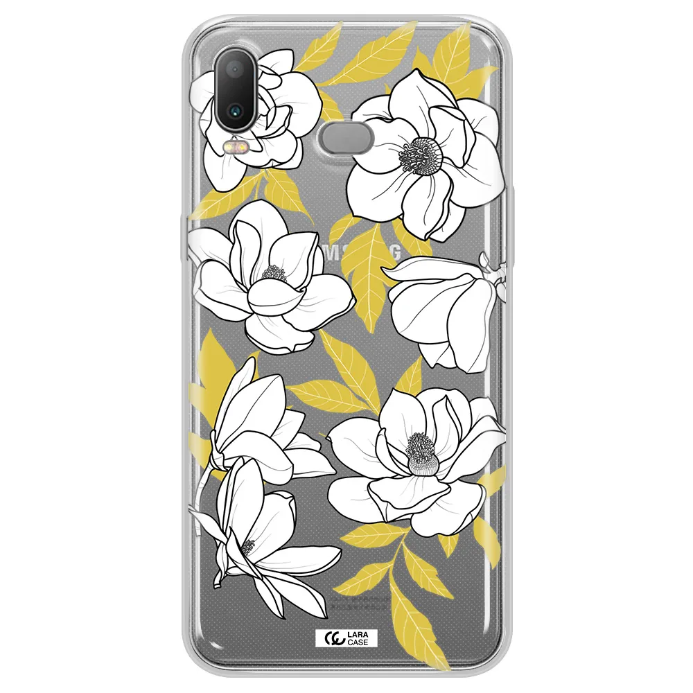 White Quince Flower Samsung A6S Clear TPU Case