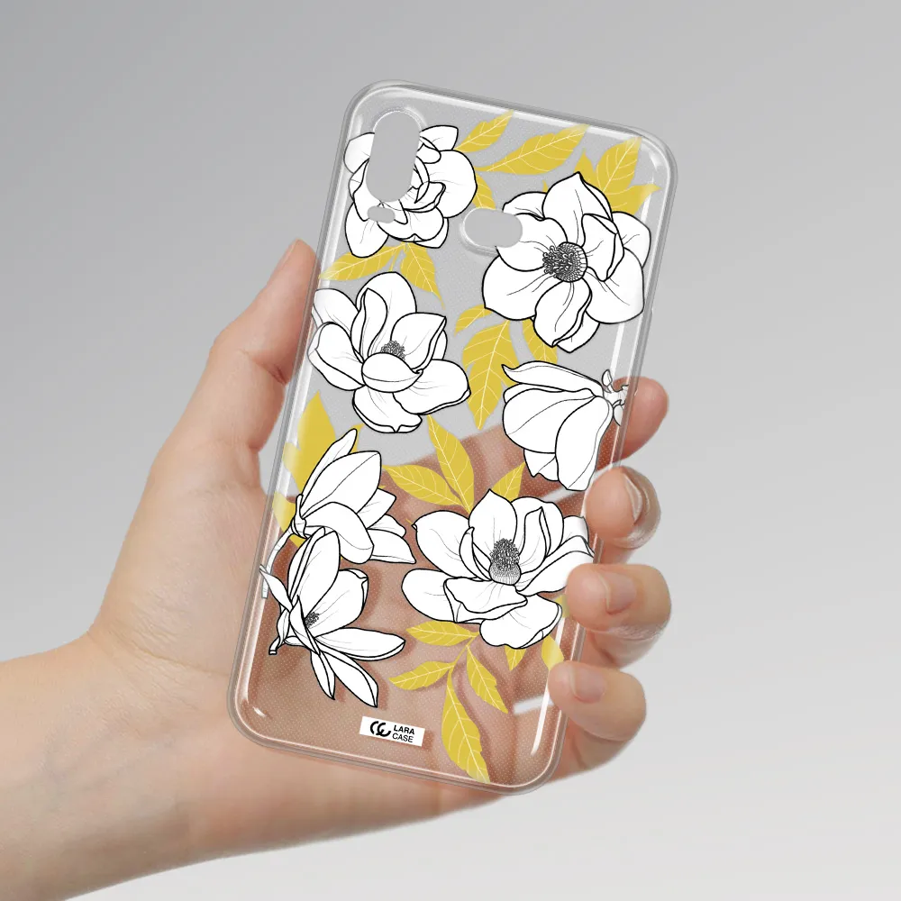 White Quince Flower Samsung A6S Clear TPU Case