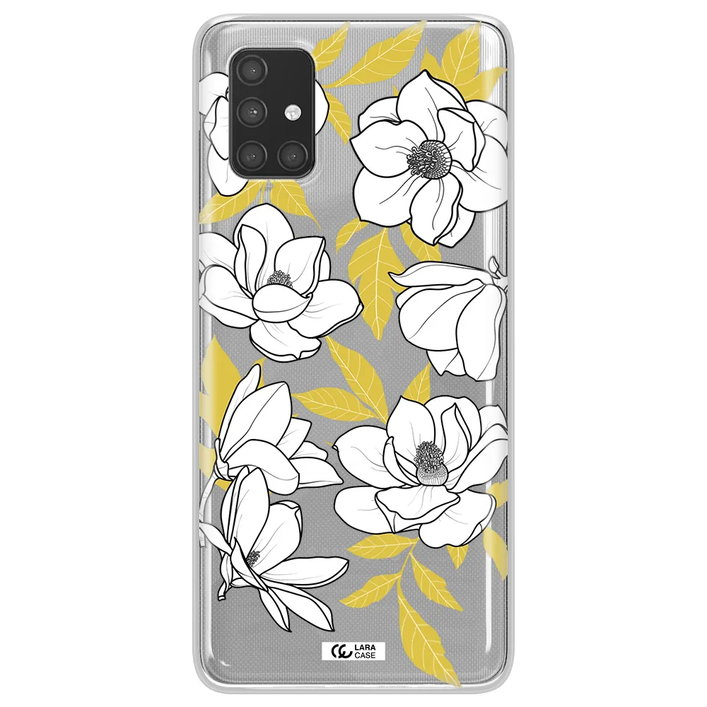 White Quince Flower Samsung A71 Clear TPU Case