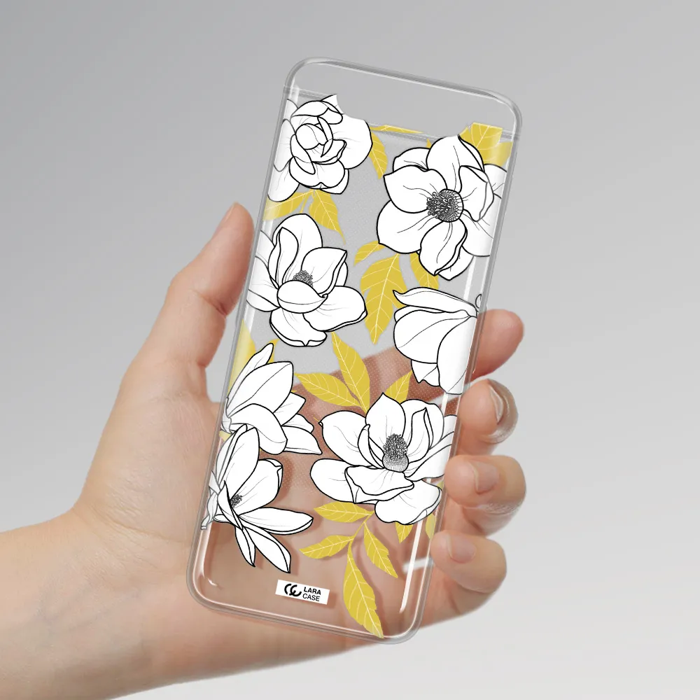 White Quince Flower Samsung A80 Clear TPU Case