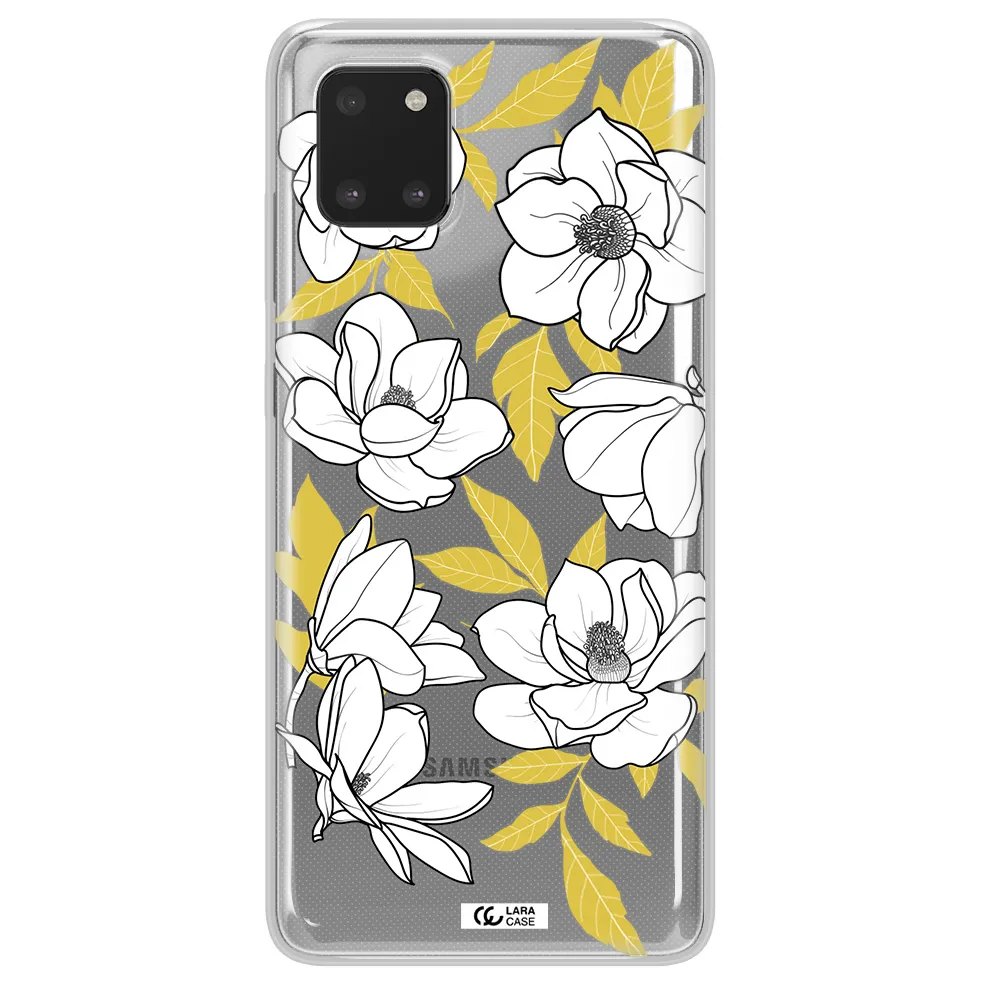 White Quince Flower Samsung A81 Clear TPU Case