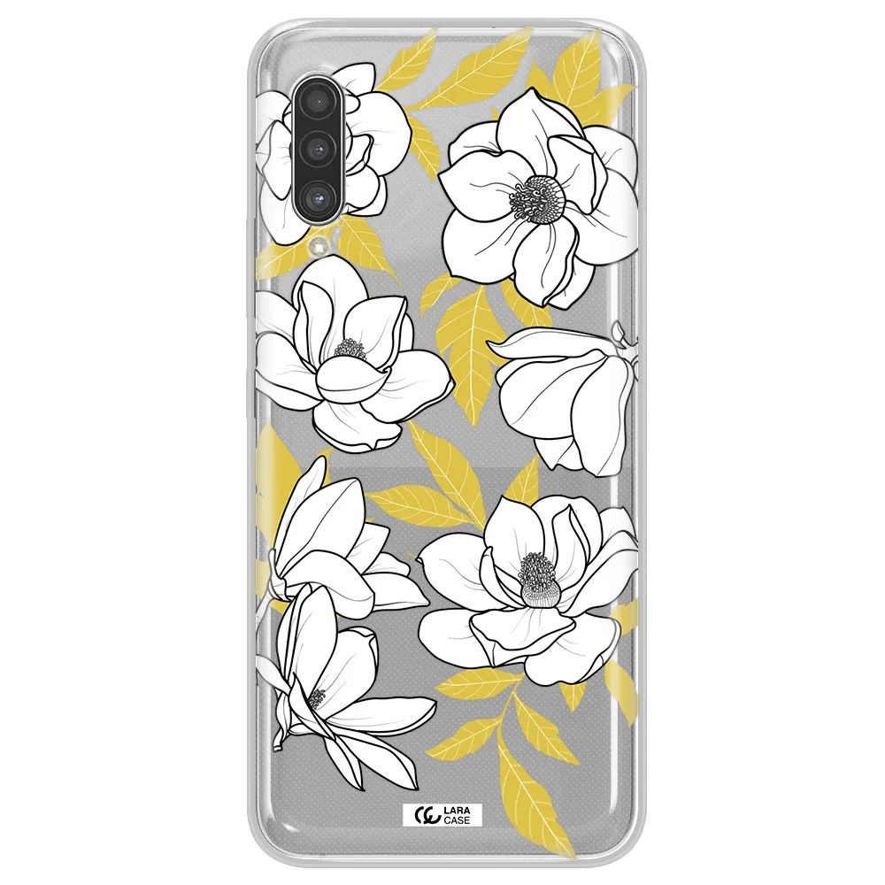 White Quince Flower Samsung A90 Clear TPU Case