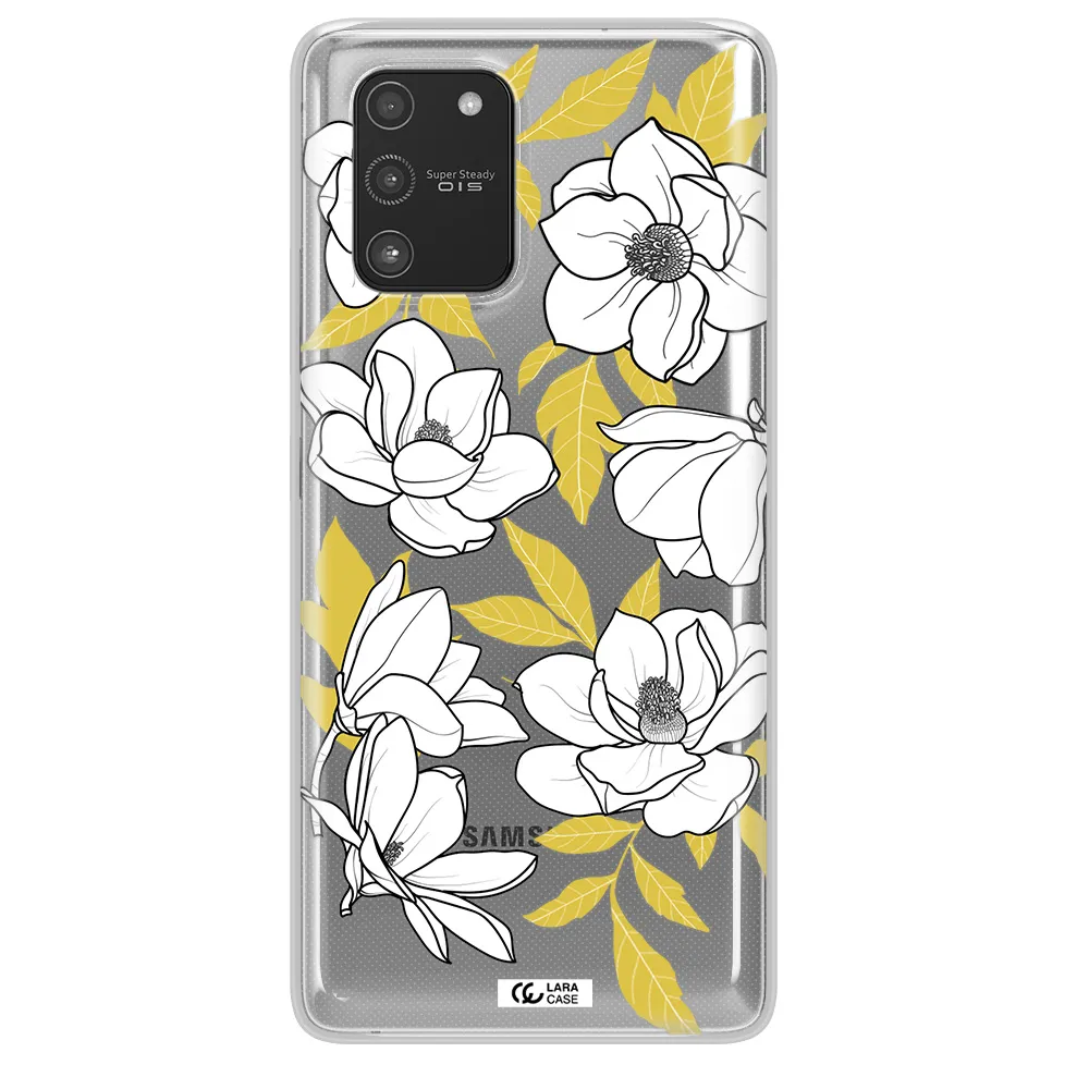 White Quince Flower Samsung A91 Clear TPU Case