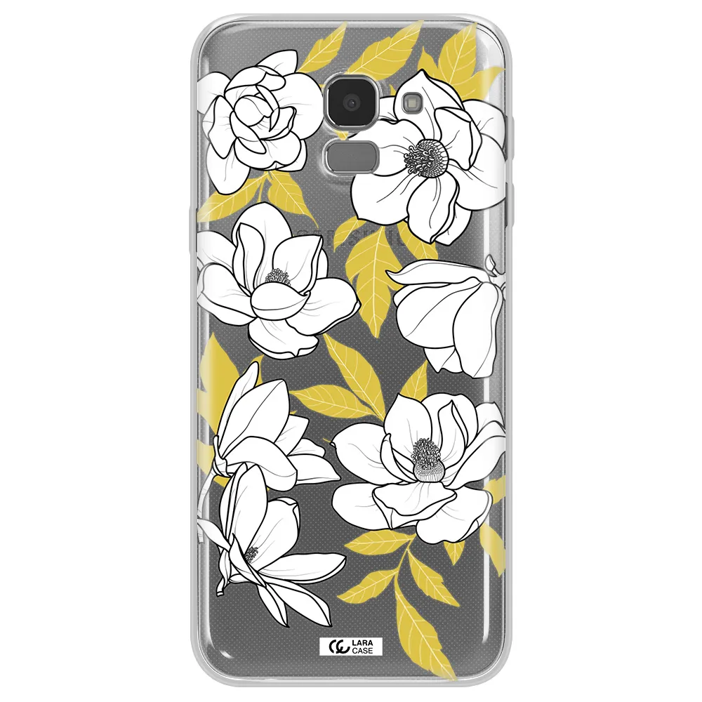 White Quince Flower Samsung J6 Clear TPU Case