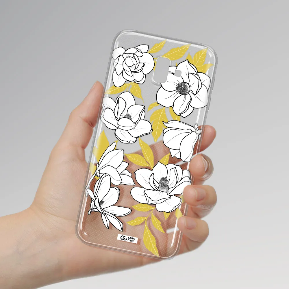 White Quince Flower Samsung J6 Plus Clear TPU Case