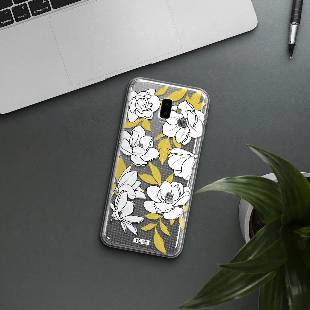 White Quince Flower Samsung J6 Plus Clear TPU Case