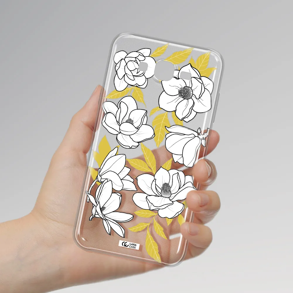 White Quince Flower Samsung J7 2015 Clear TPU Case