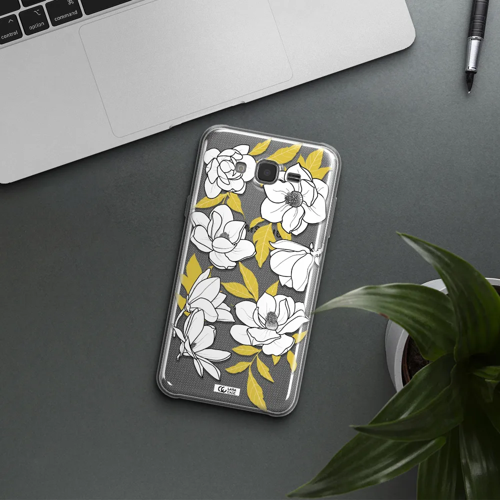White Quince Flower Samsung J7 2015 Clear TPU Case