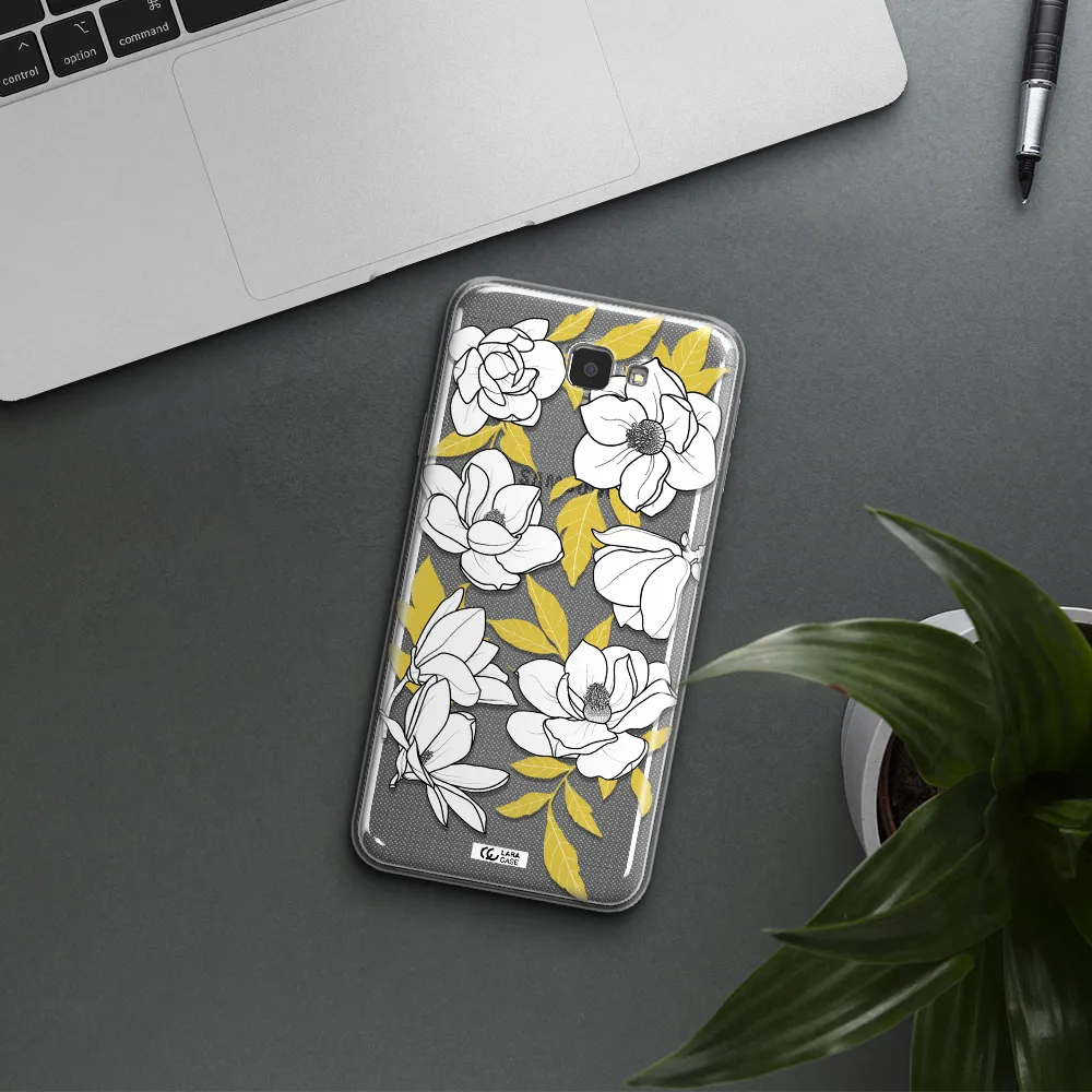 White Quince Flower Samsung J7 Prim Clear TPU Case