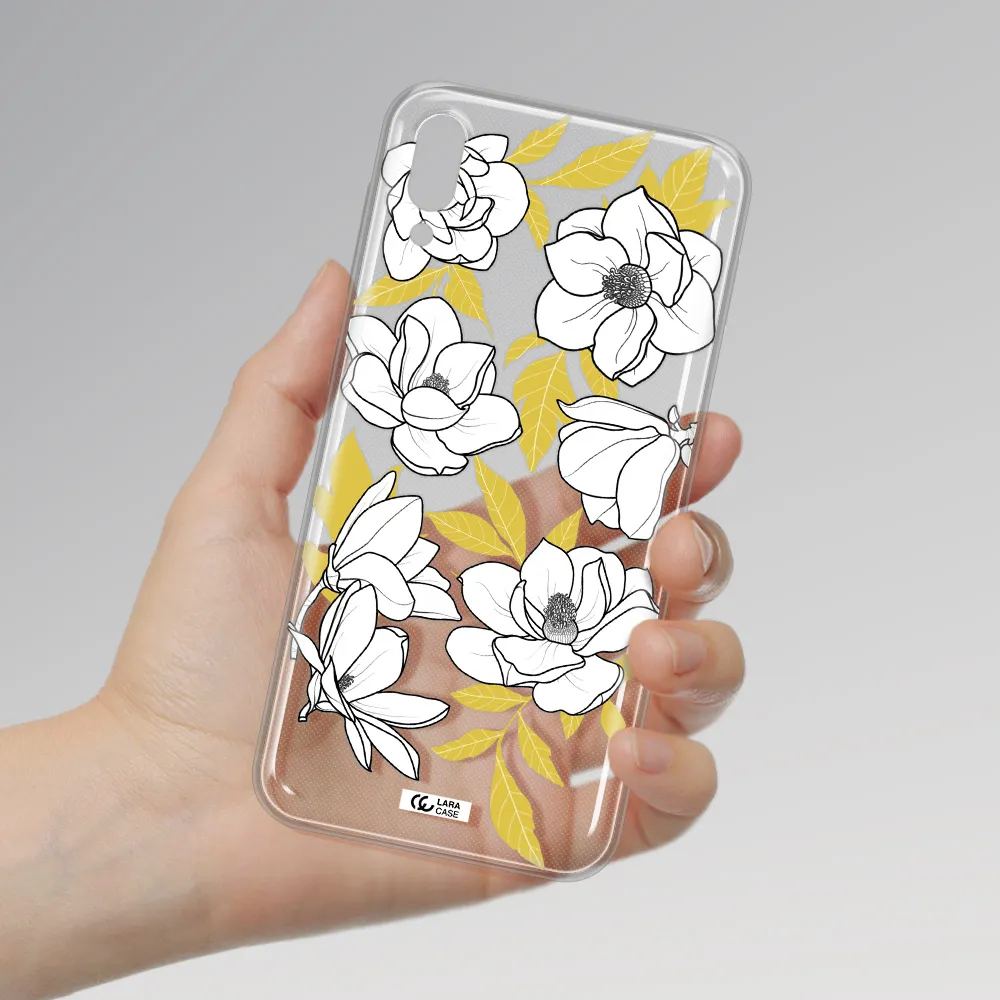 White Quince Flower Samsung M10 Clear TPU Case