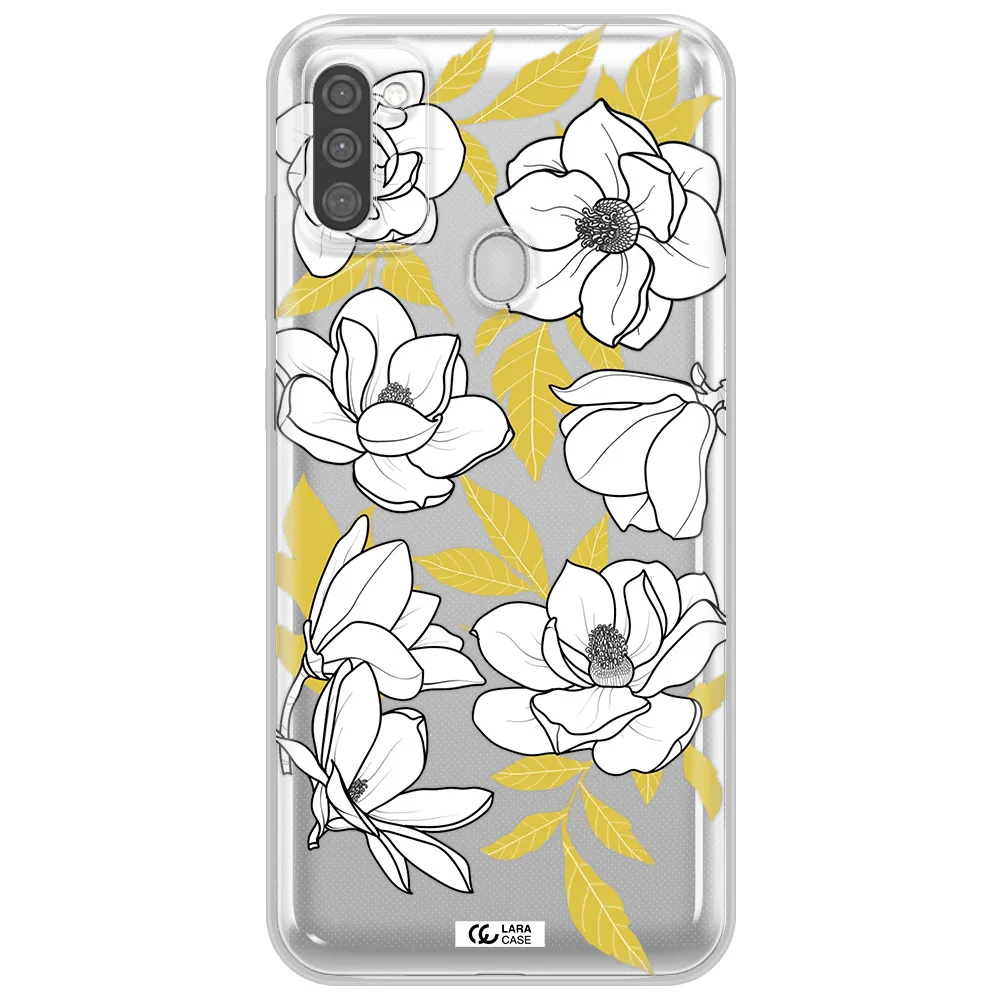 White Quince Flower Samsung M11 Clear TPU Case