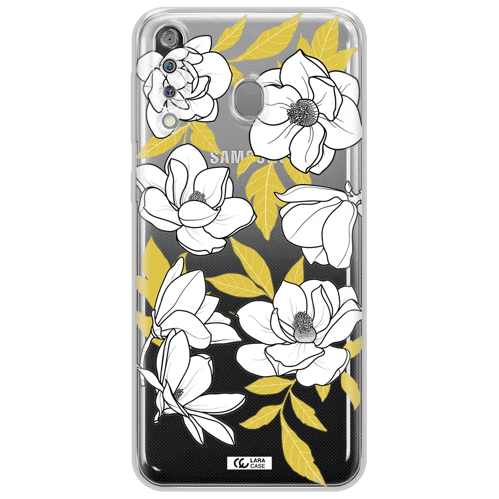White Quince Flower Samsung M30 Clear TPU Case