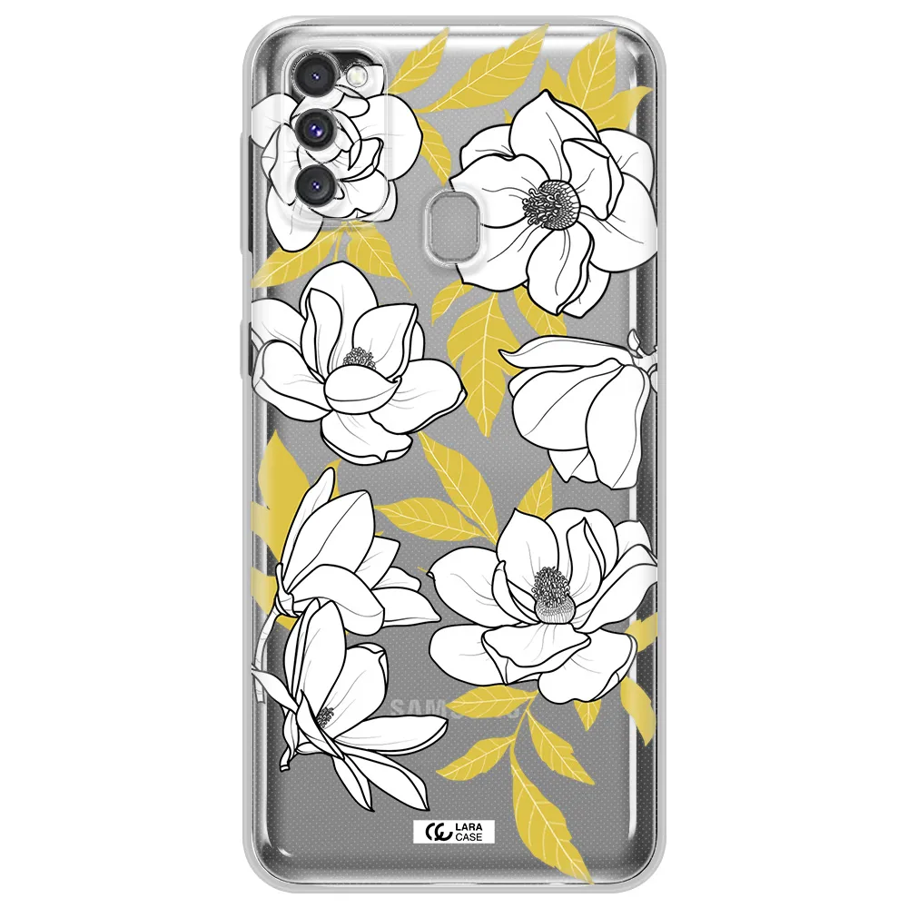 White Quince Flower Samsung M30S Clear TPU Case