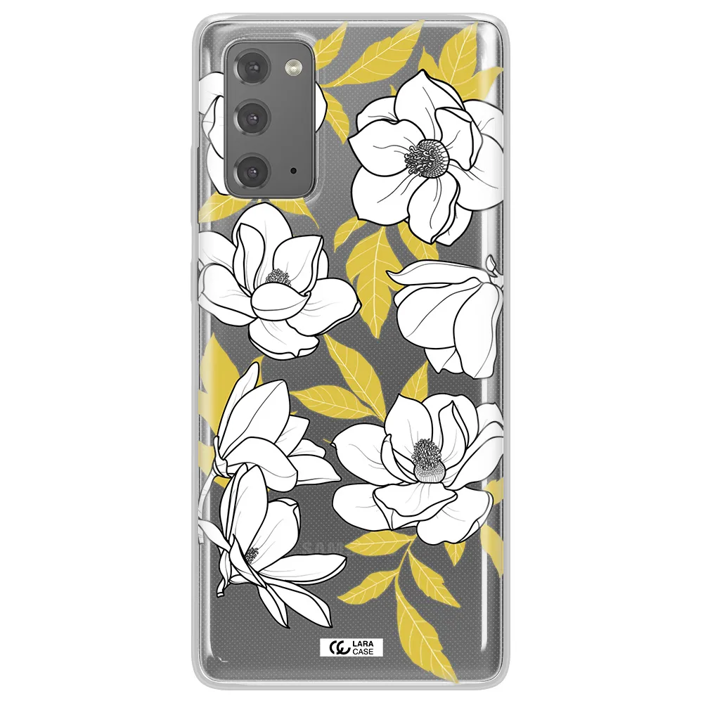 White Quince Flower Samsung Note 20 Clear TPU Case