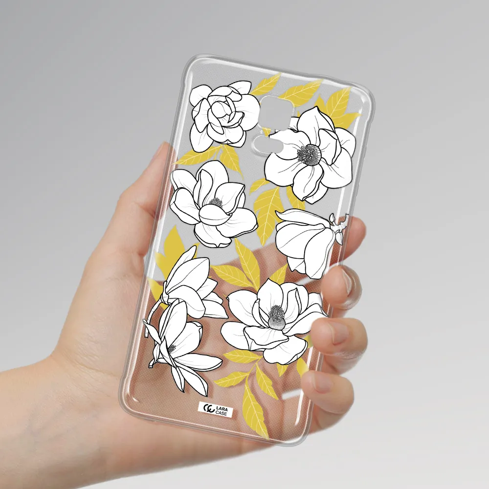 White Quince Flower Samsung Note 4 Clear TPU Case