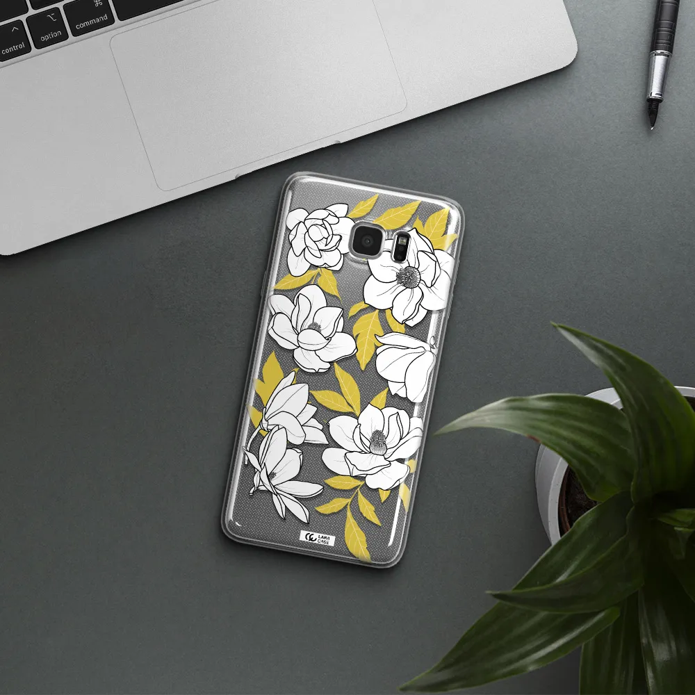 White Quince Flower Samsung Note 5 Clear TPU Case