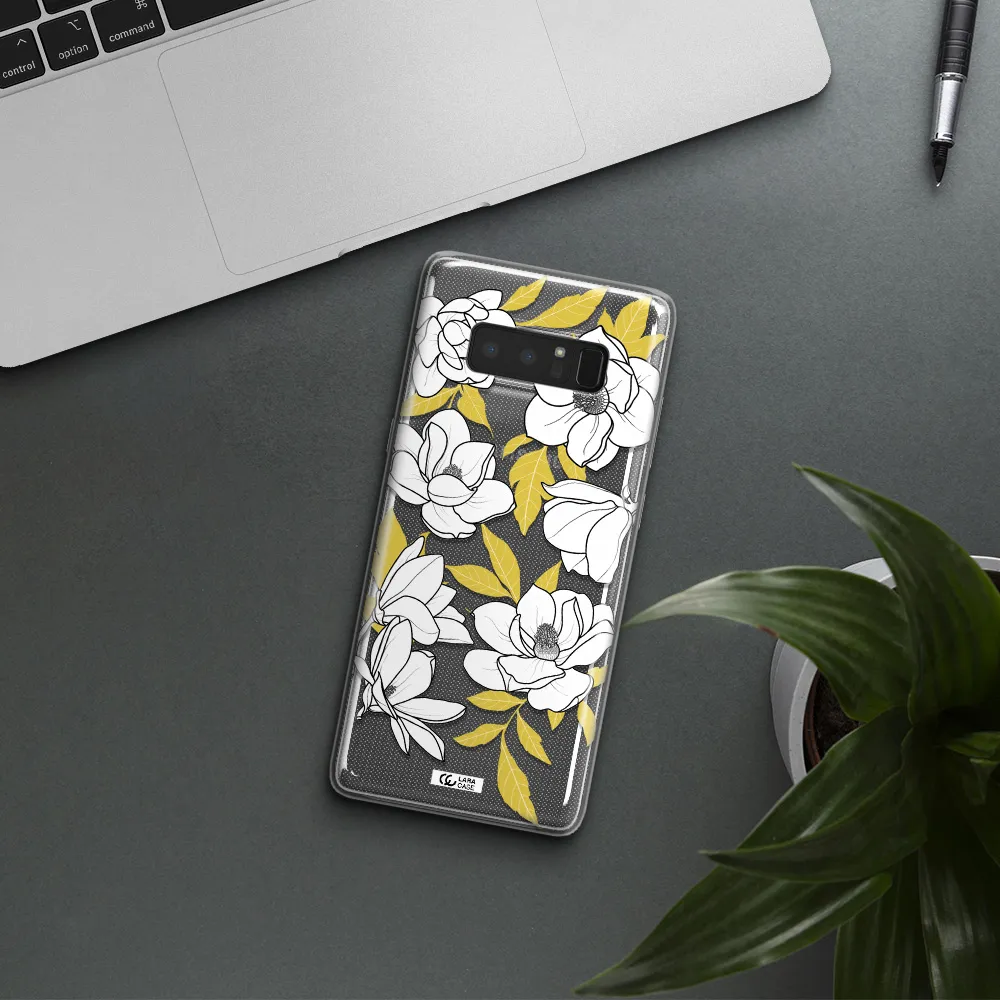 White Quince Flower Samsung Note 8 Clear TPU Case