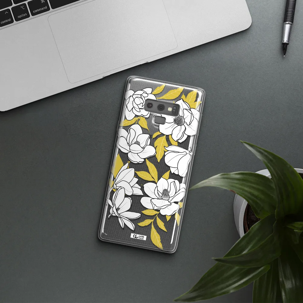 White Quince Flower Samsung Note 9 Clear TPU Case