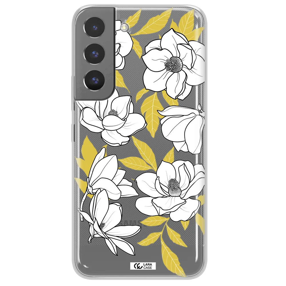 White Quince Flower Samsung S 22 Clear TPU Case