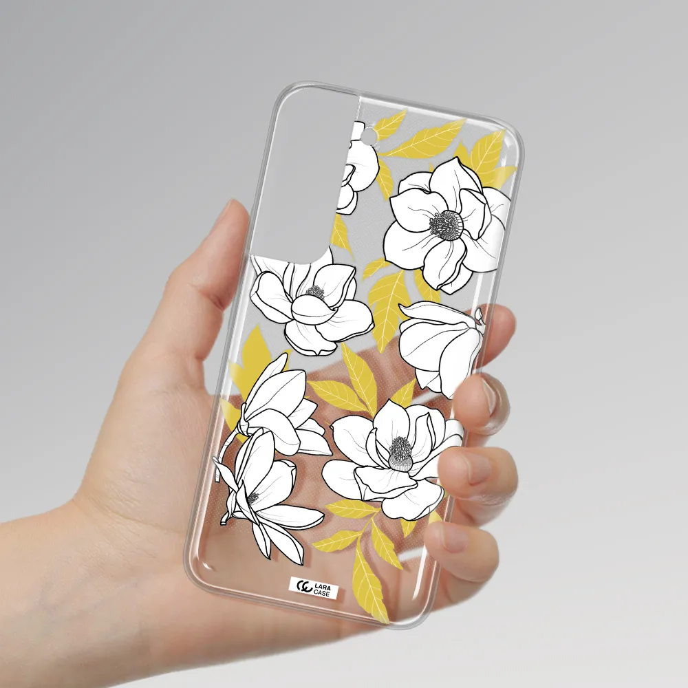 White Quince Flower Samsung S 22 Plus Clear TPU Case