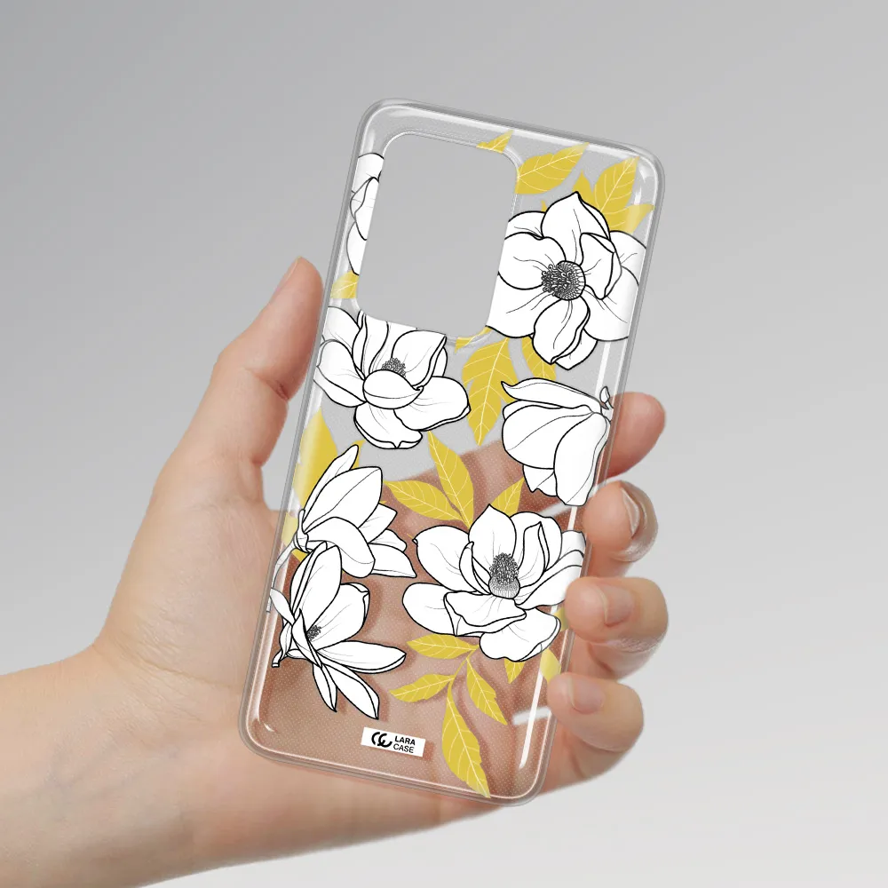 White Quince Flower Samsung S20 Ultra Clear TPU Case