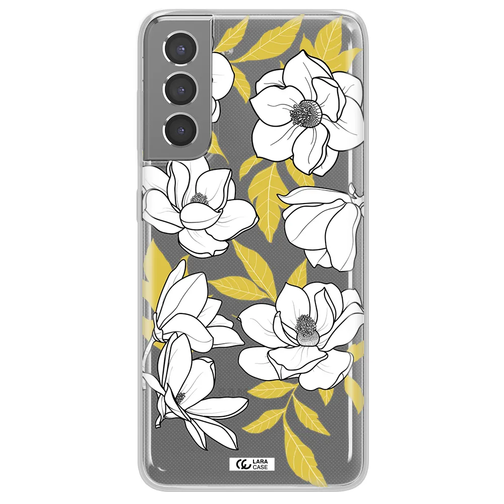 White Quince Flower Samsung S21 Clear TPU Case