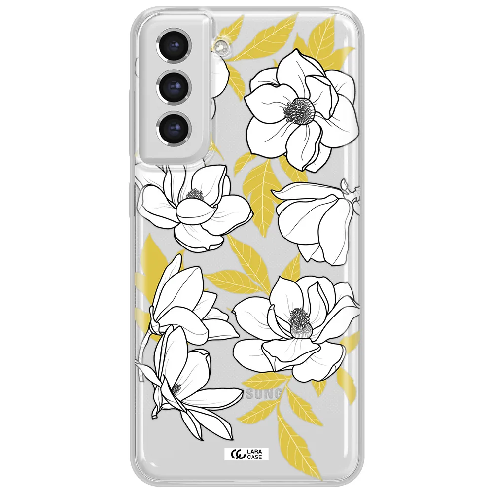 White Quince Flower Samsung S21 Fe Clear Tpu Case