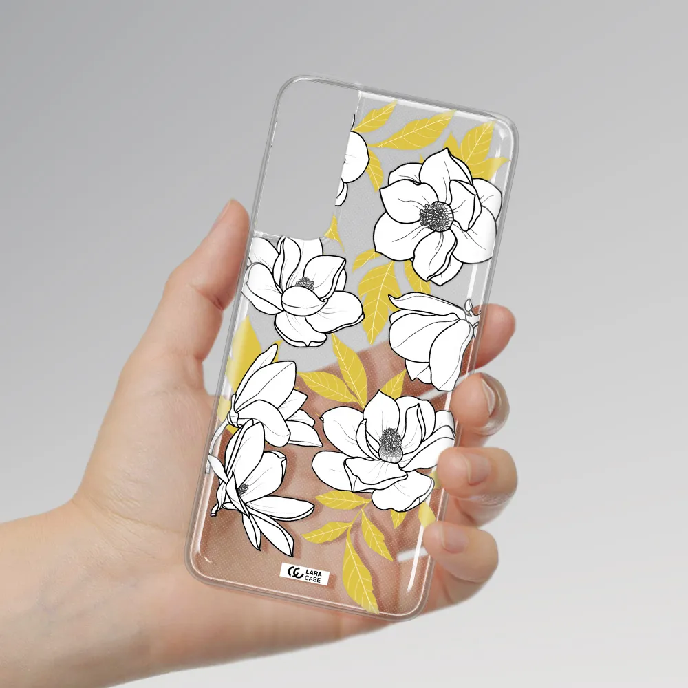 White Quince Flower Samsung S21 Plus Clear TPU Case