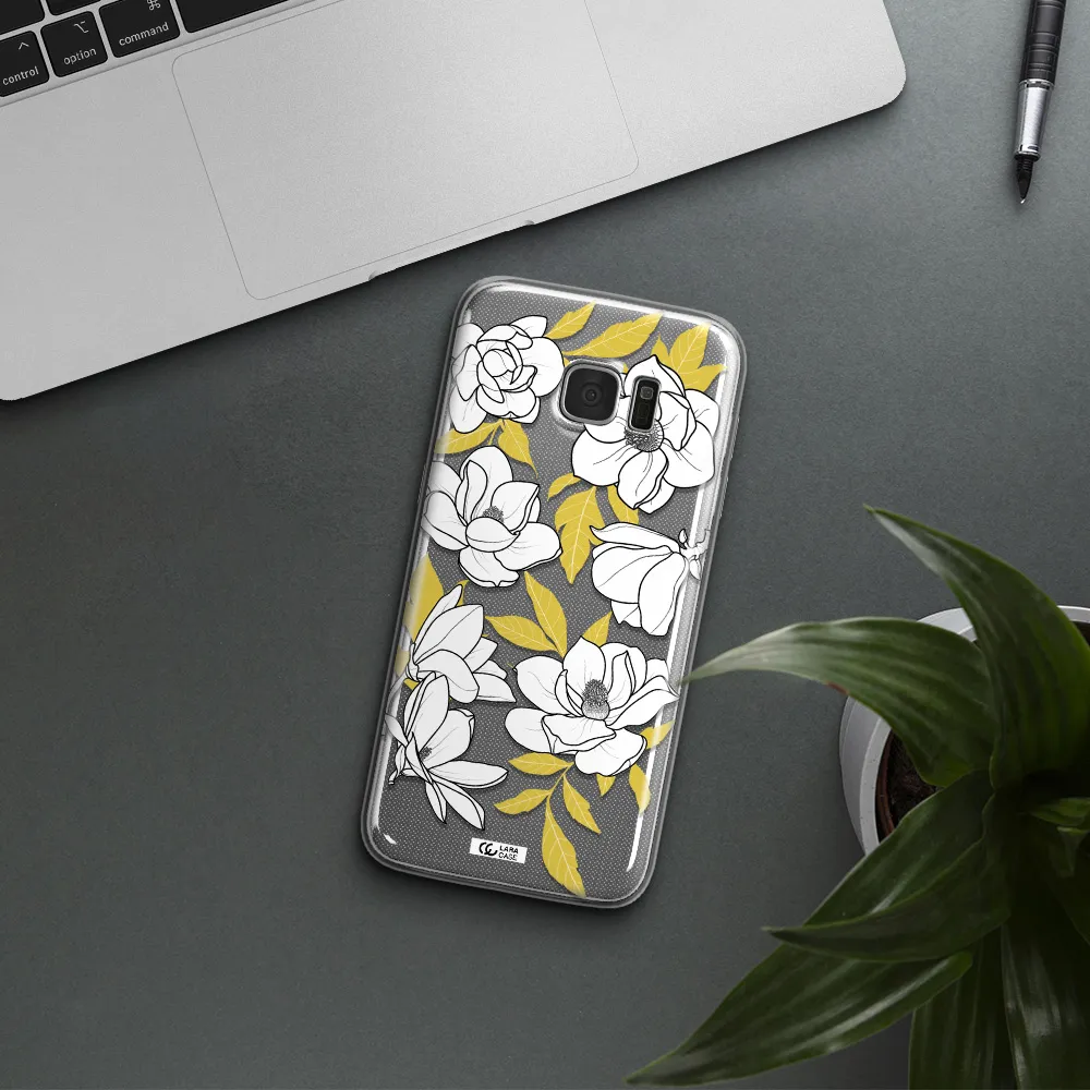 White Quince Flower Samsung S7 Edge Clear TPU Case