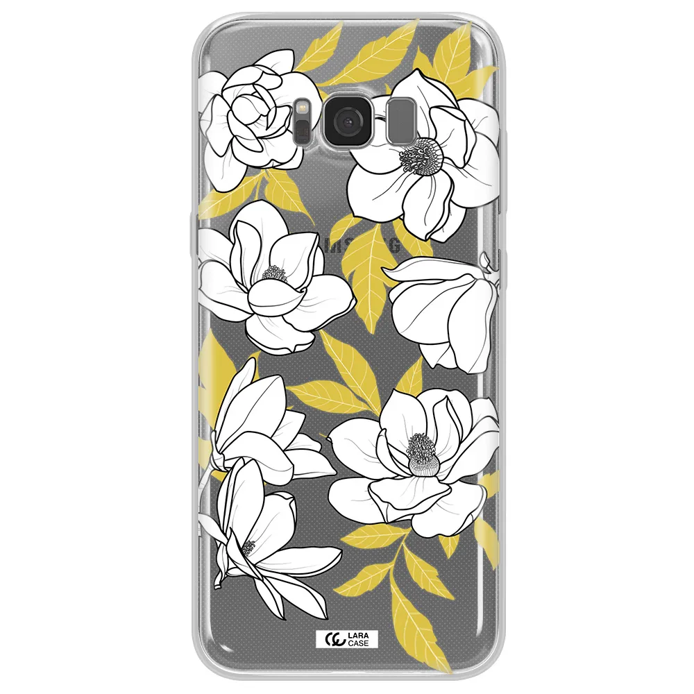 White Quince Flower Samsung S8 Plus Clear TPU Case