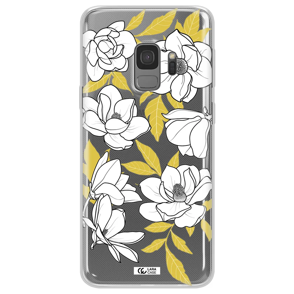 White Quince Flower Samsung S9 Clear TPU Case