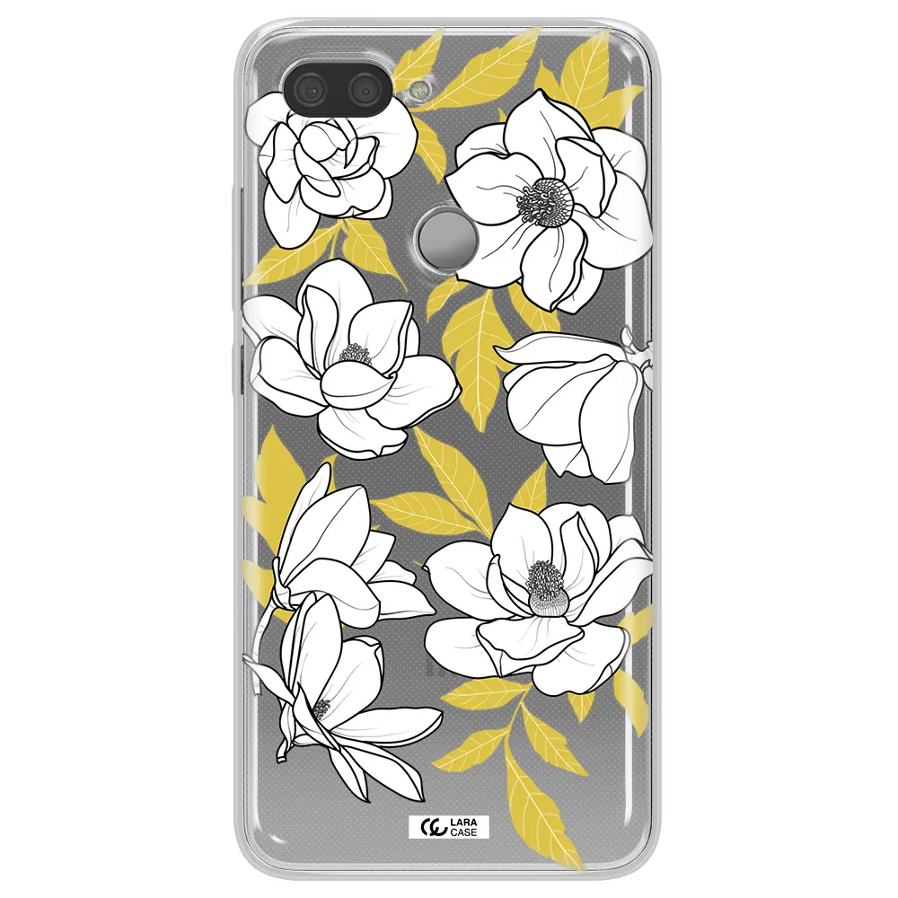 White Quince Flower Xiaomi Mi 8 Lite Clear TPU Case