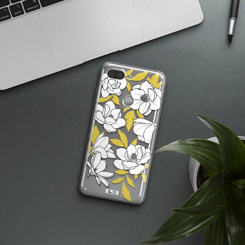 White Quince Flower Xiaomi Mi 8 Lite Clear TPU Case