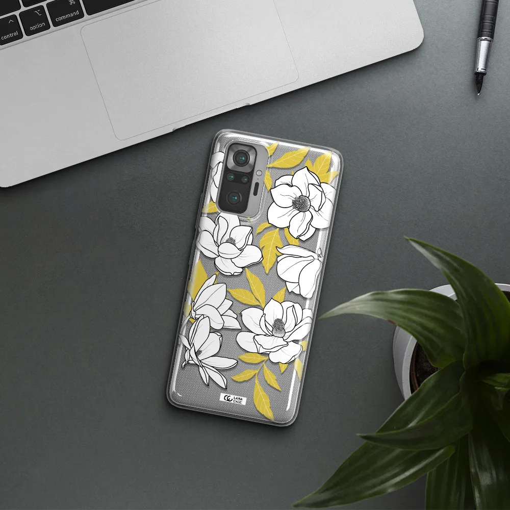 White Quince Flower Xiaomi Note 10 Pro Clear TPU Case