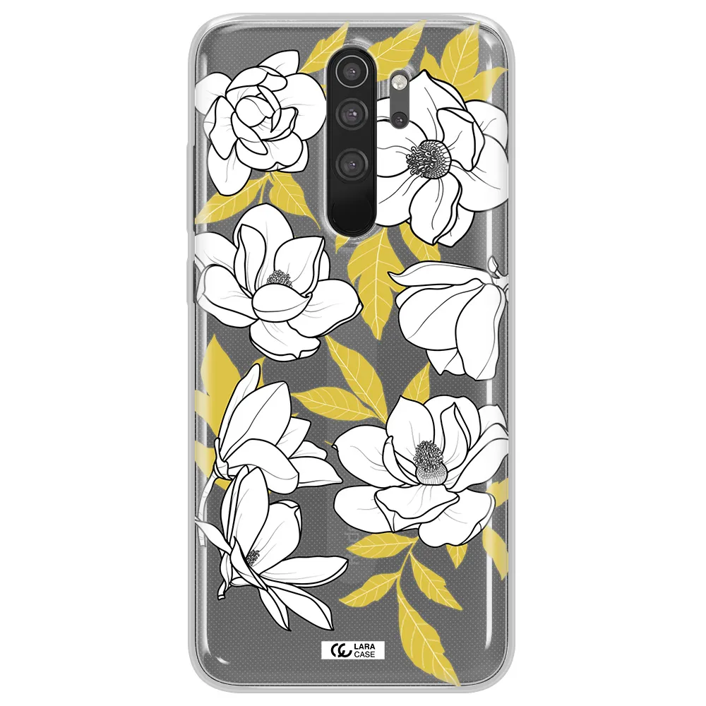 White Quince Flower Xiaomi Note 8 Pro Clear TPU Case
