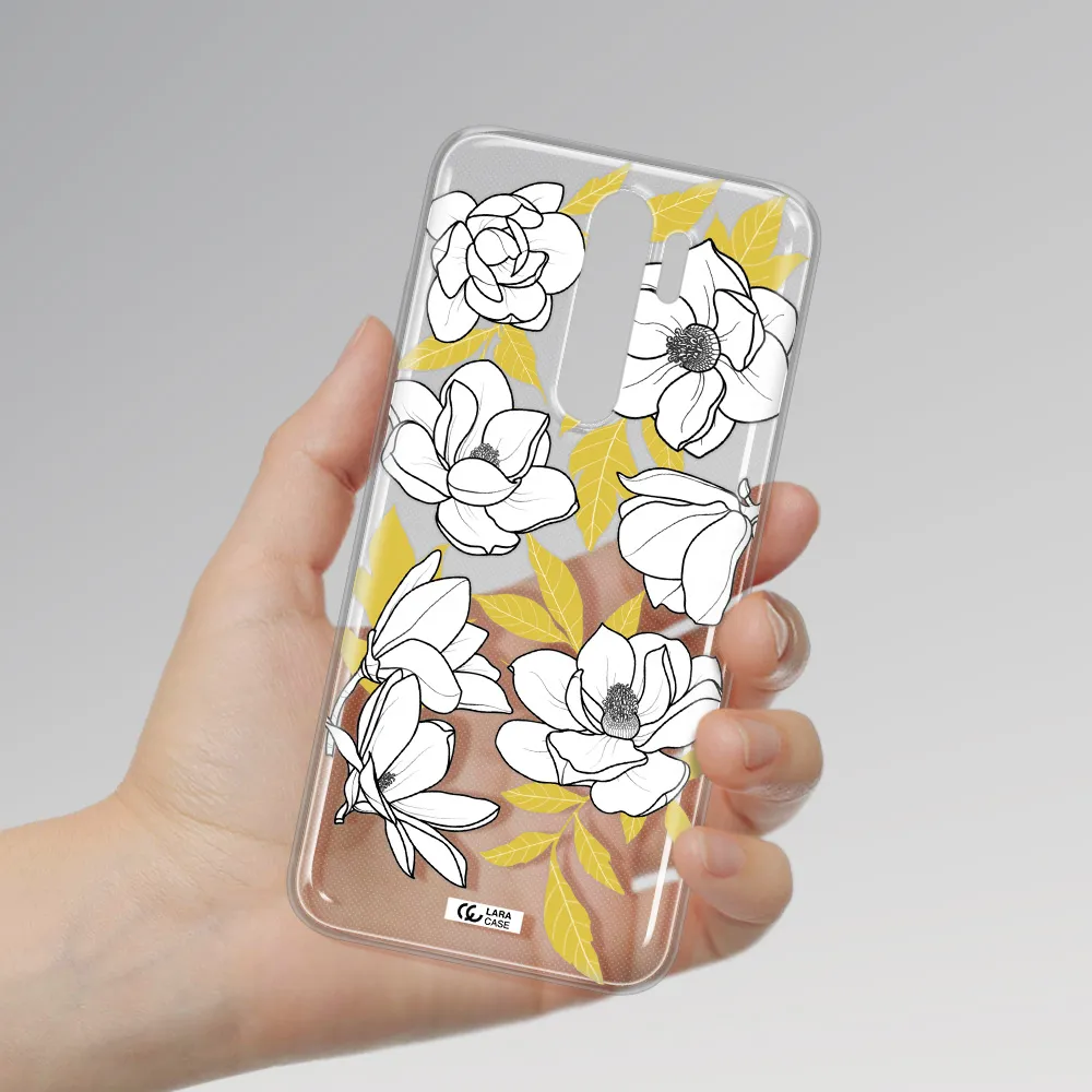 White Quince Flower Xiaomi Note 8 Pro Clear TPU Case