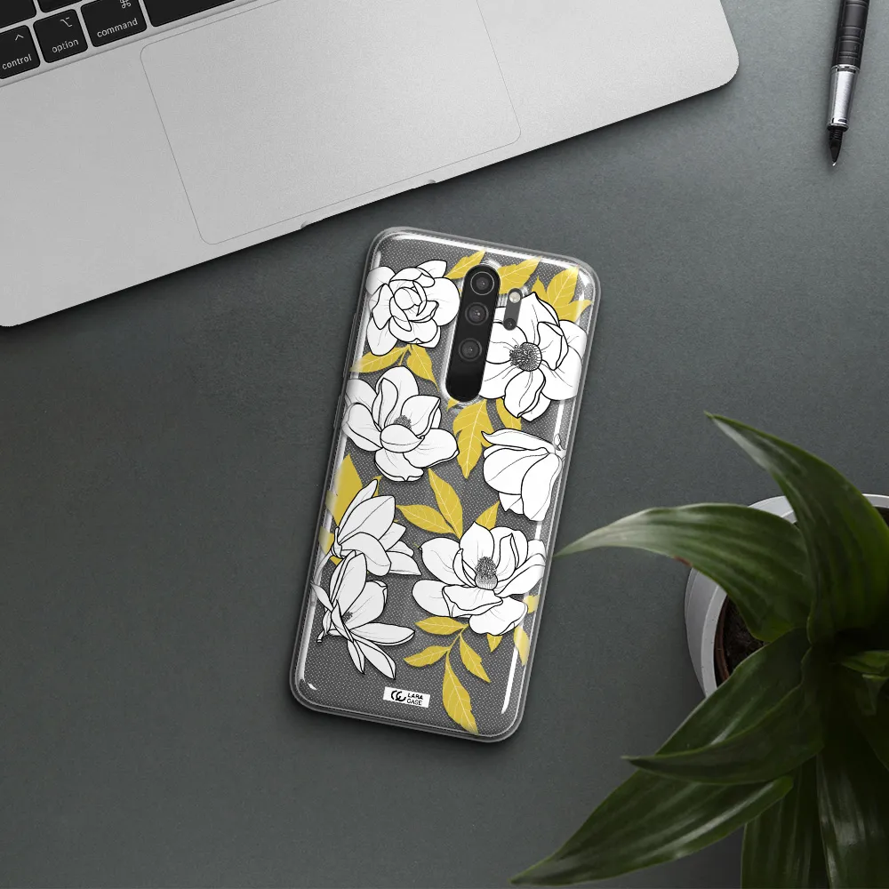 White Quince Flower Xiaomi Note 8 Pro Clear TPU Case