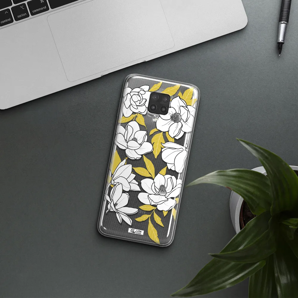 White Quince Flower Xiaomi Note 9 Pro Clear TPU Case