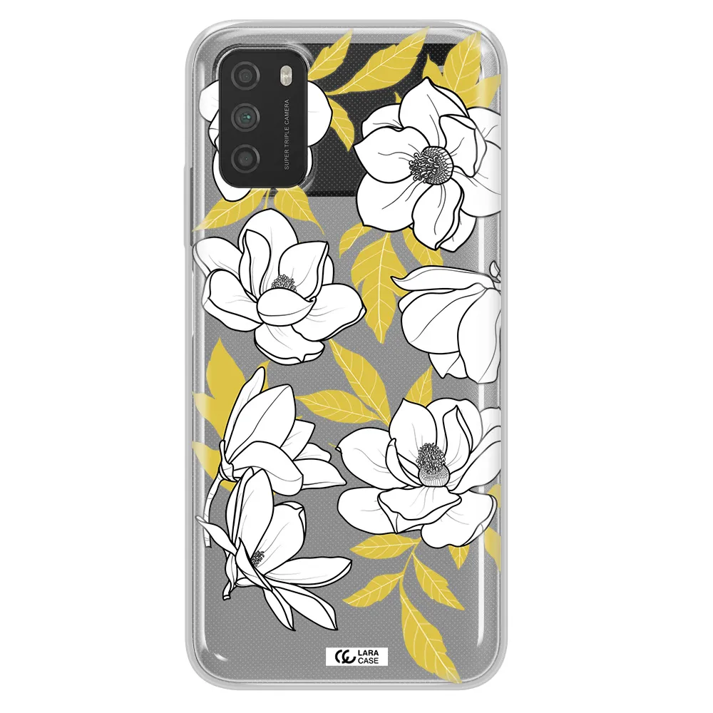White Quince Flower Xiaomi Poco M3 Clear TPU Case