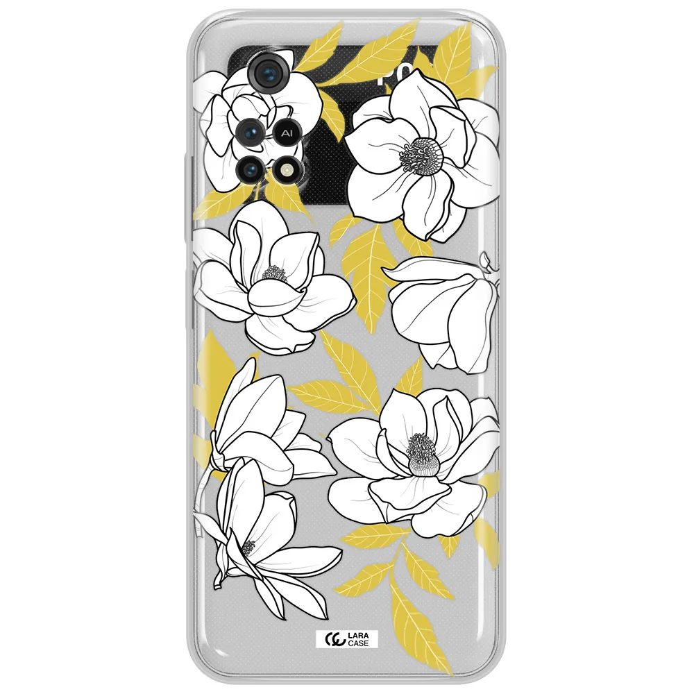 White Quince Flower Xiaomi Poco M4 Pro 4G Clear Tpu Case