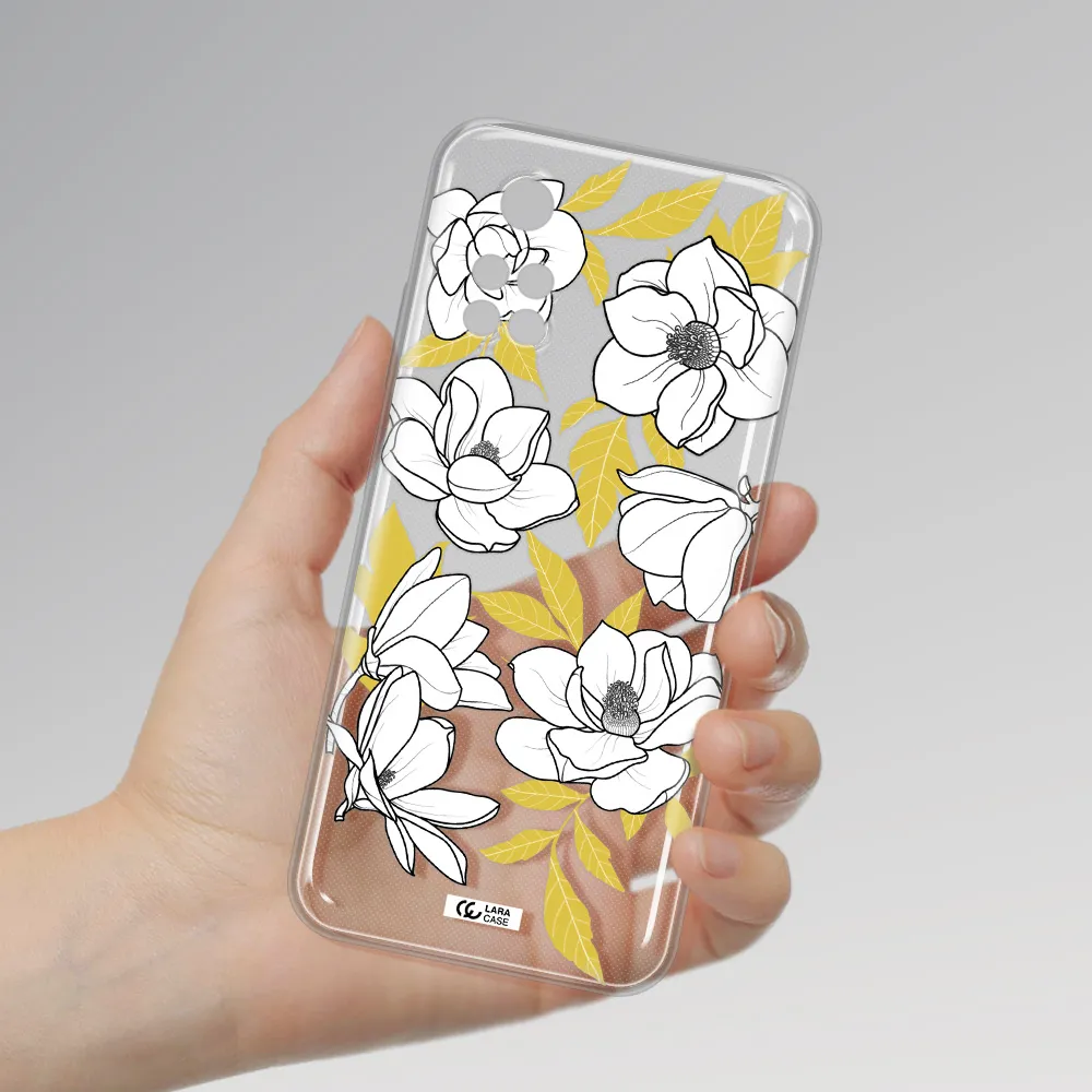 White Quince Flower Xiaomi Poco M4 Pro 4G Clear Tpu Case