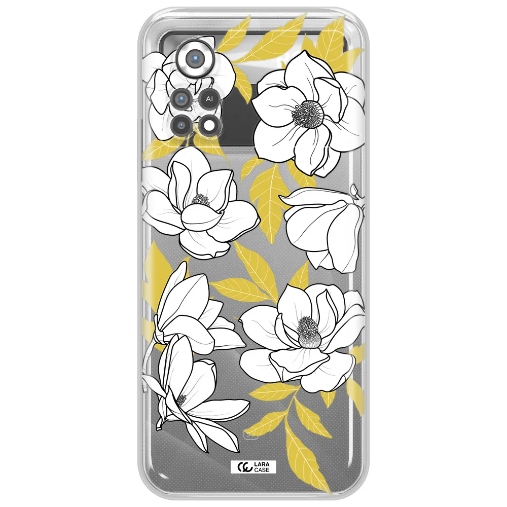 White Quince Flower Xiaomi Poco X4 Pro Clear TPU Case