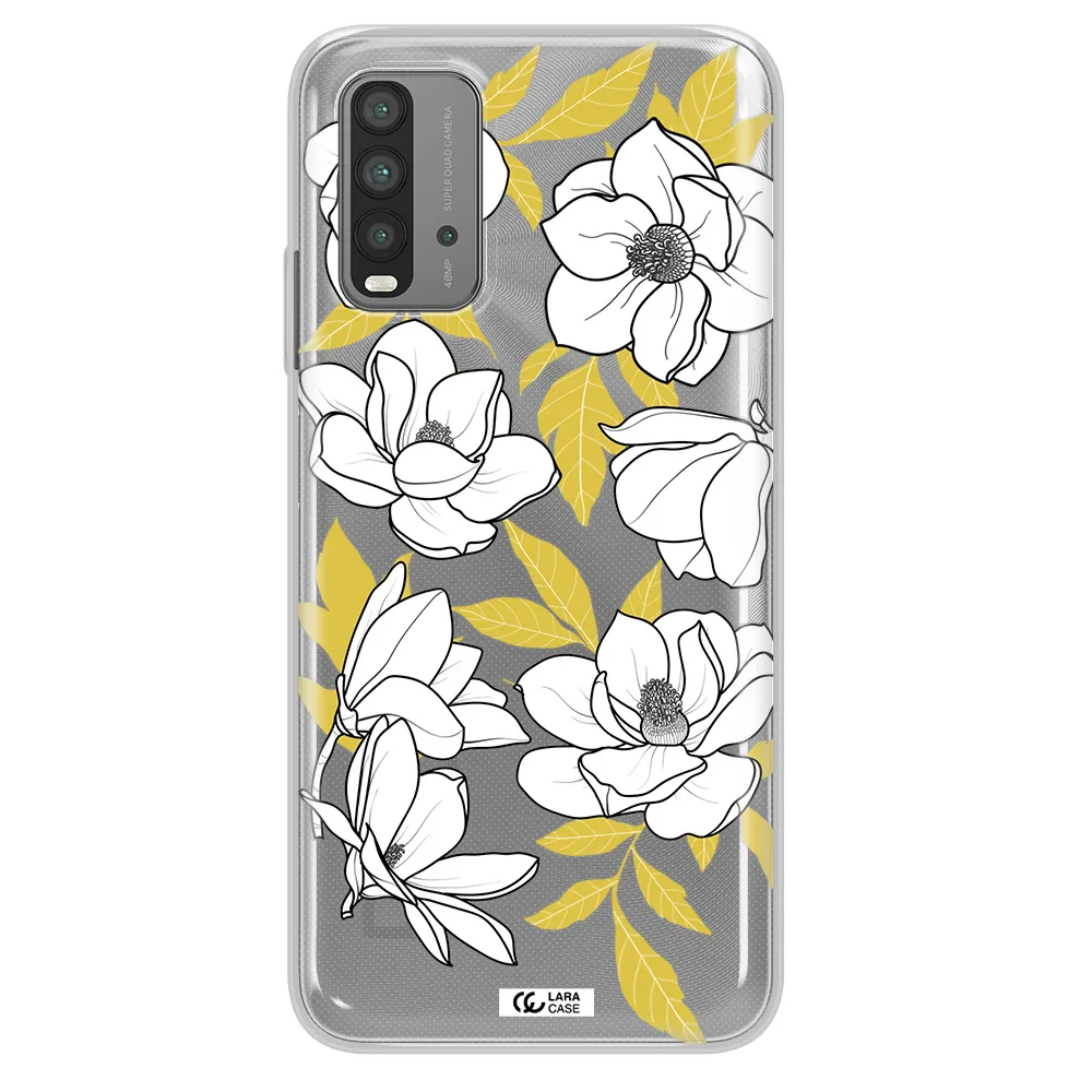 White Quince Flower Xiaomi Redmi 9T Clear TPU Case