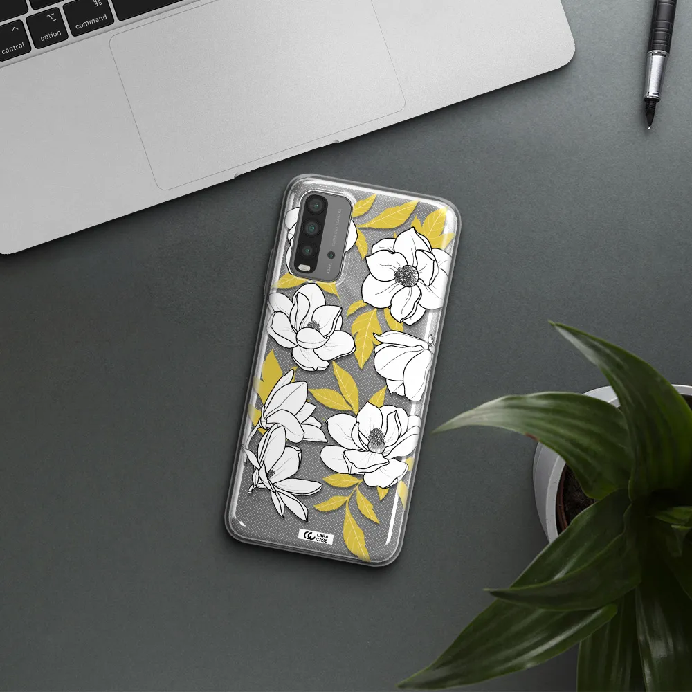White Quince Flower Xiaomi Redmi 9T Clear TPU Case