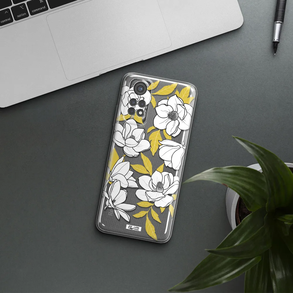 White Quince Flower Xiaomi Redmi Note 11S Clear Tpu Case