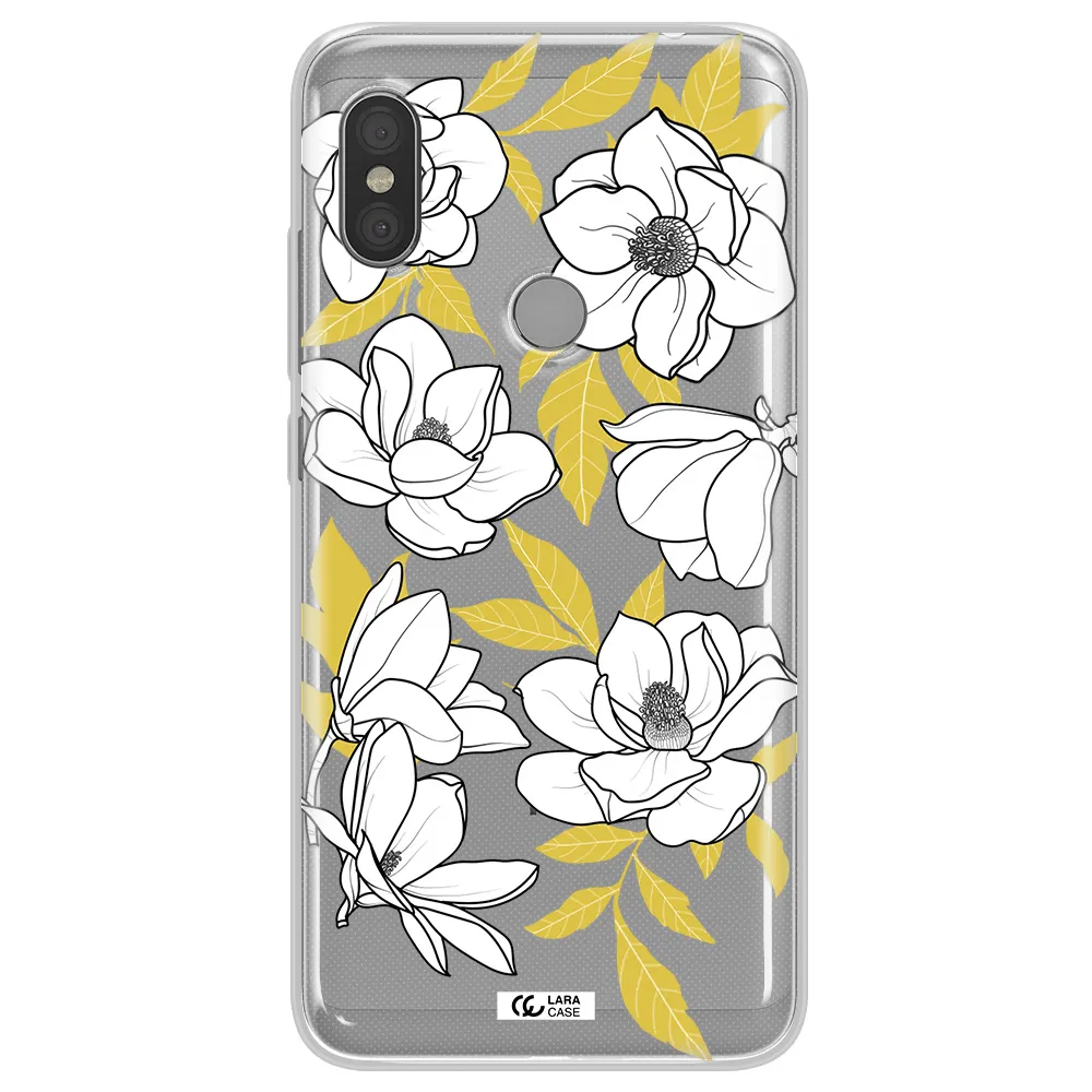 White Quince Flower Xiaomi Redmi Note 6 Pro Clear TPU Case